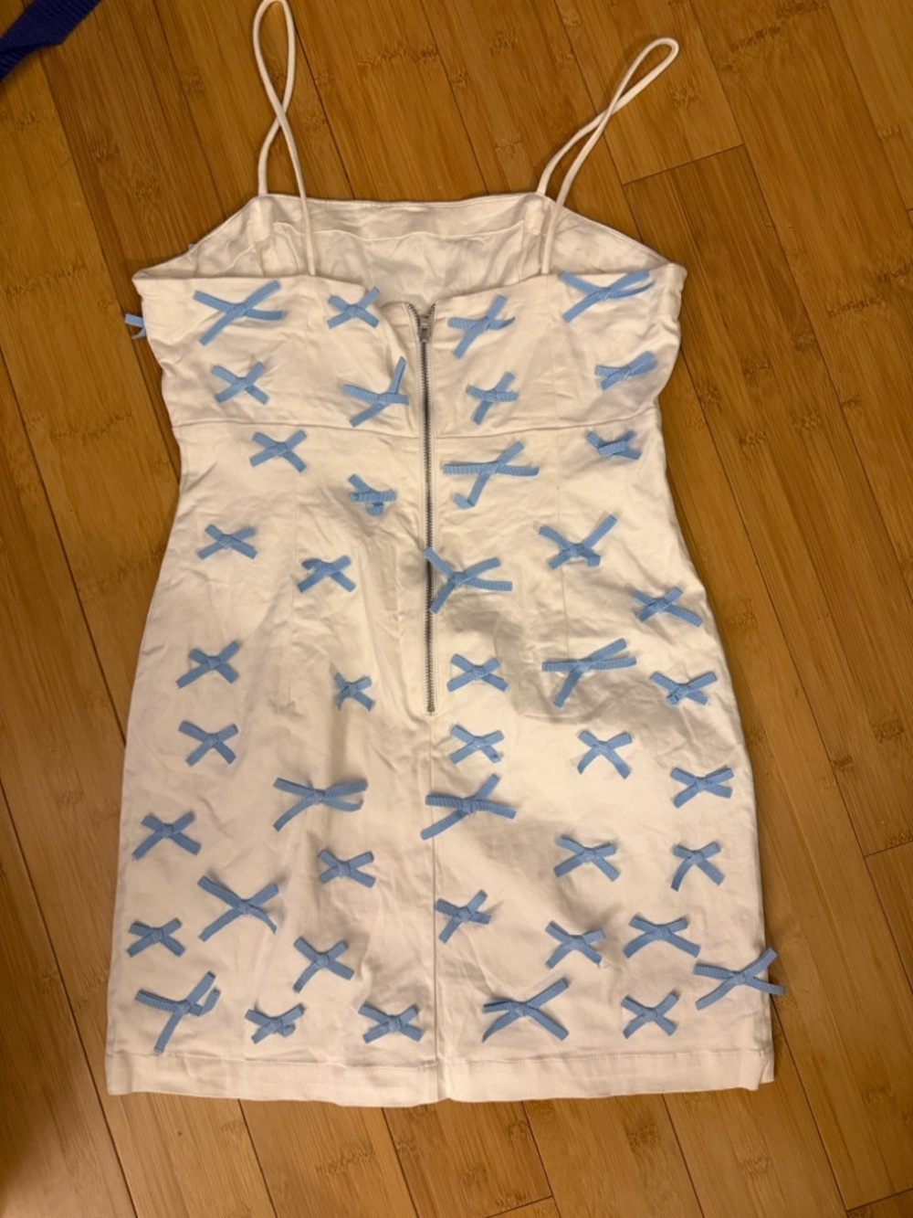 BHLDN Cream Dress with Navy Logo Tag - Picture 2 of 4